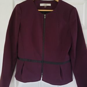 Dex suit shop peplum zip jacket/cardigan